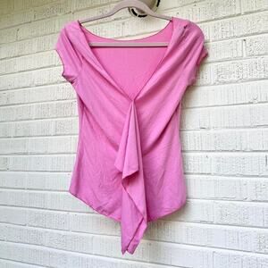 Eyeshadow Vintage Y2K Pink Asymmetrical Blouse